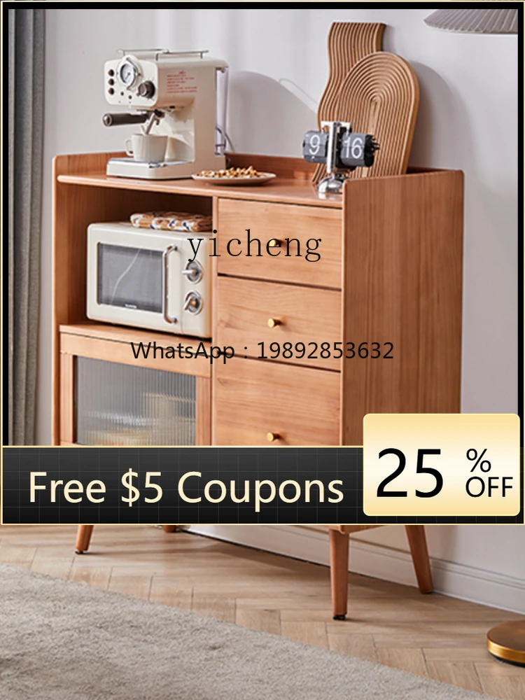 

ZZSolid Wood Sideboard Kitchen Cabinet Living Room Locker Tea Cabinet Cupboard Wine Cabinet