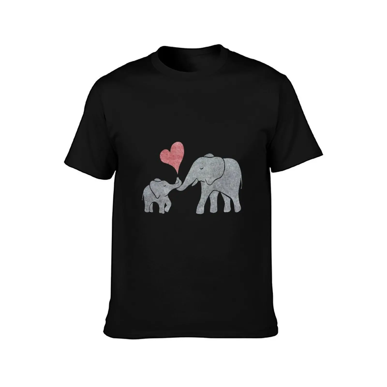 Elephant Hugs T-Shirt Casual Streetwear Short Sleeve Tee T-Shirt