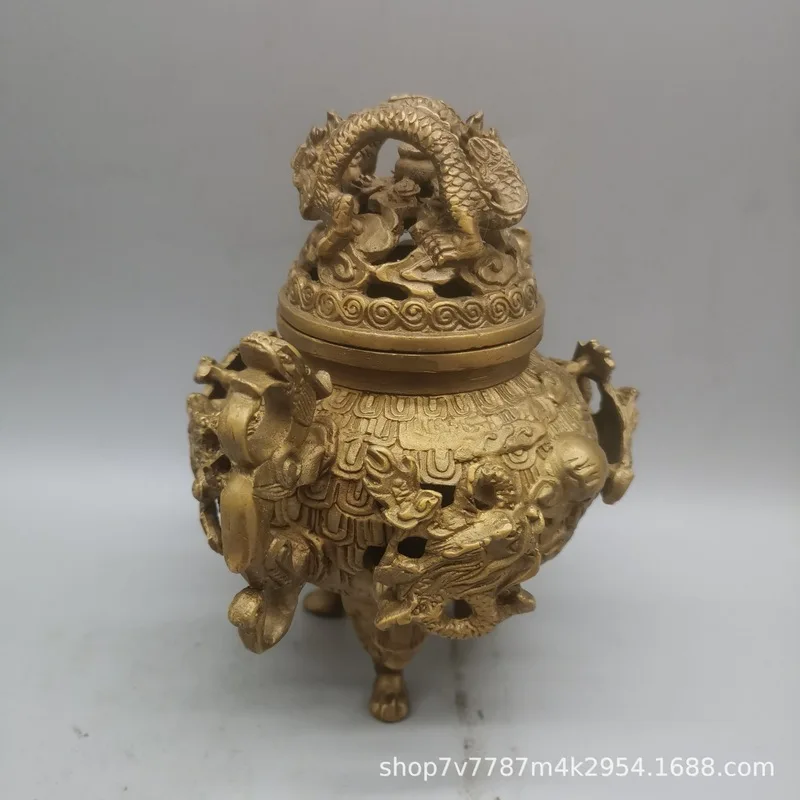 Brass Craft: Brass Kowloon Incense Burner, Home Living Room Decorative Ornament