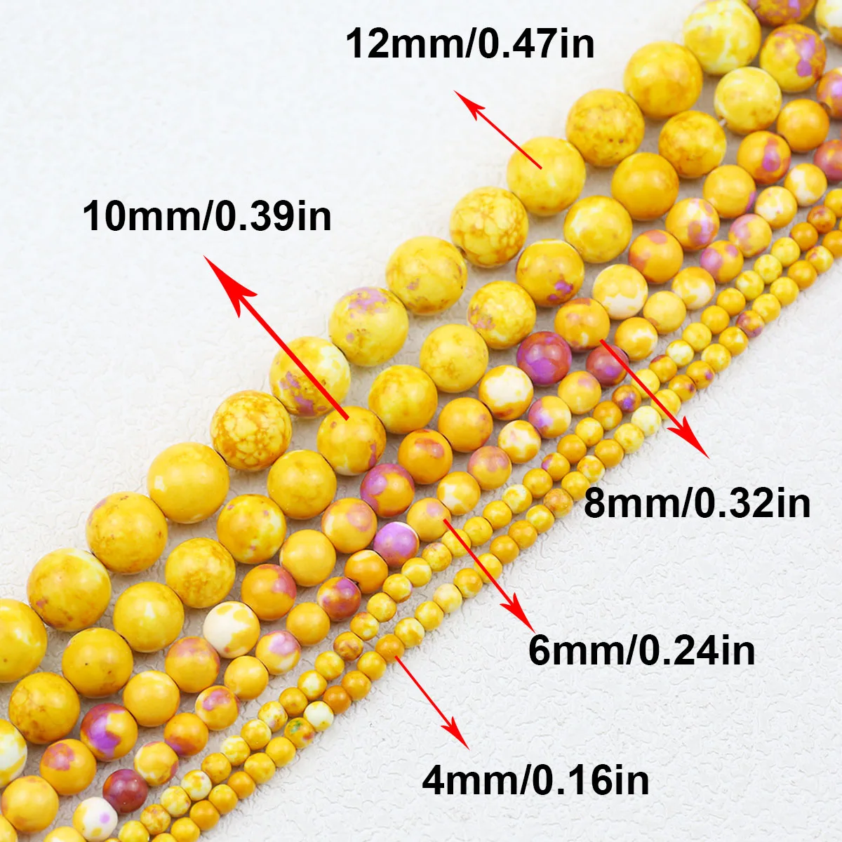 4-12mm 16pcs Stones Half Strand Yucai Stone Yellow and Purple Spacer Loose Bead Jewelry Making DIY Bracelets Necklaces Accessori