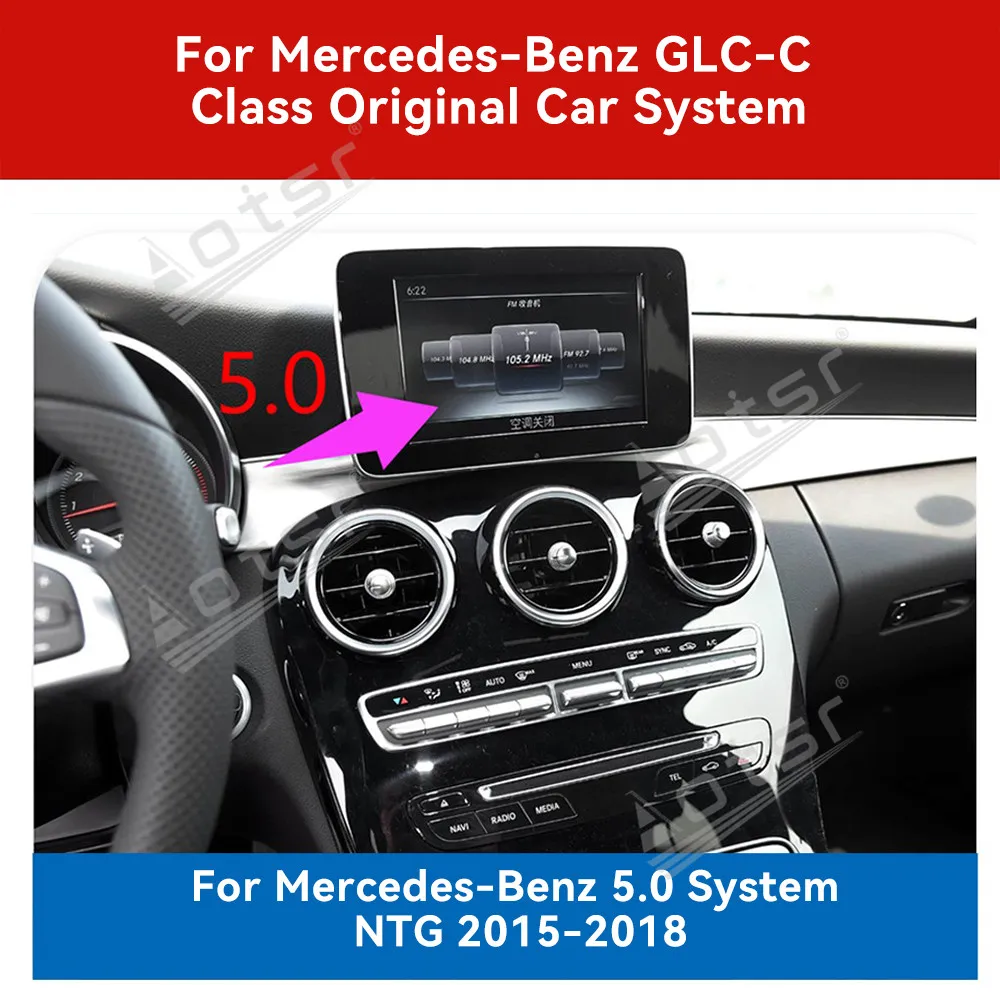 Android 15 CarPlay Android 4G WIFI Stereo Navigation Car Radio Multimedia Player Screen For Mercedes-Benz GLC/C-Class 2015-2022