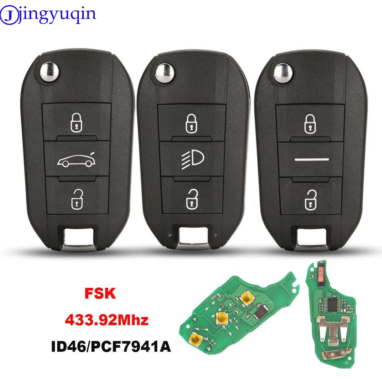 

Jingyuqin удаленный ключ от машины для Peugeot 208 2008 301 308 508 5008 для Citroen C-Elysee C4-Cactus 433,92 МГц ID46 чип PCF7941