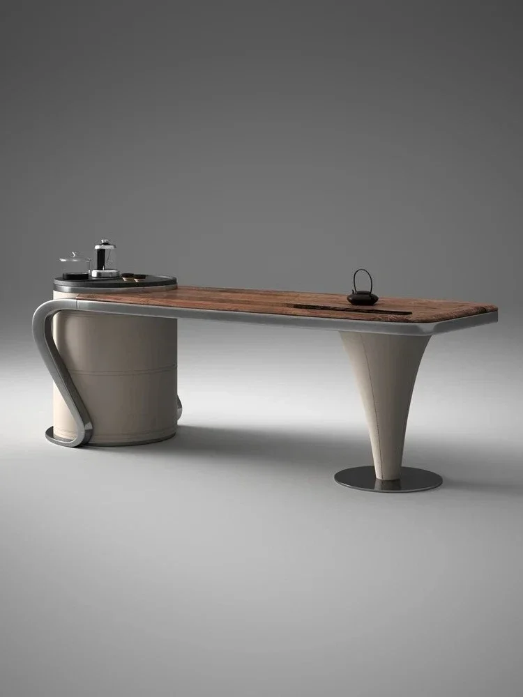 

Чайный столик из североамериканского черного ореха, офисный стол, интегрированный, в стиле легкой роскоши, минималистичный.