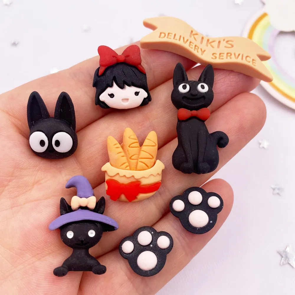 Hand Painted Resin Kawaii Colorful Mini Girl cat bread bear paw Scrapbook Flatback Stone Figurine 20PCS DIY home Decor Craft