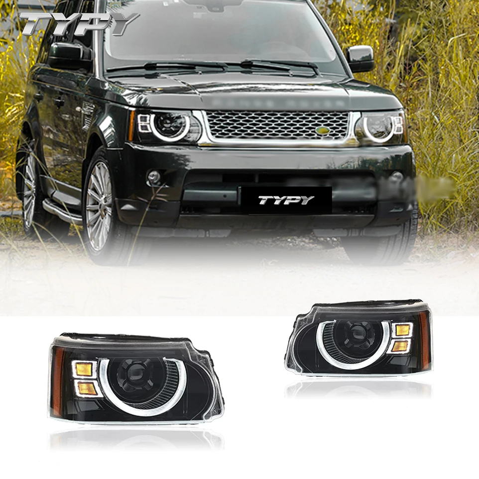 Car Headlamp Headlights Modified Head Lamp LED DRL Turn Signal Angel Eye Projector For Land Rover Range  Sport 2010-2013