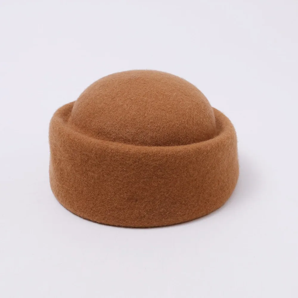 Durable Warm Insulation Dome Pillbox Hat Secure Fit Soft Texture French Hepburn Hat Wool Round Top Hat Mal Events