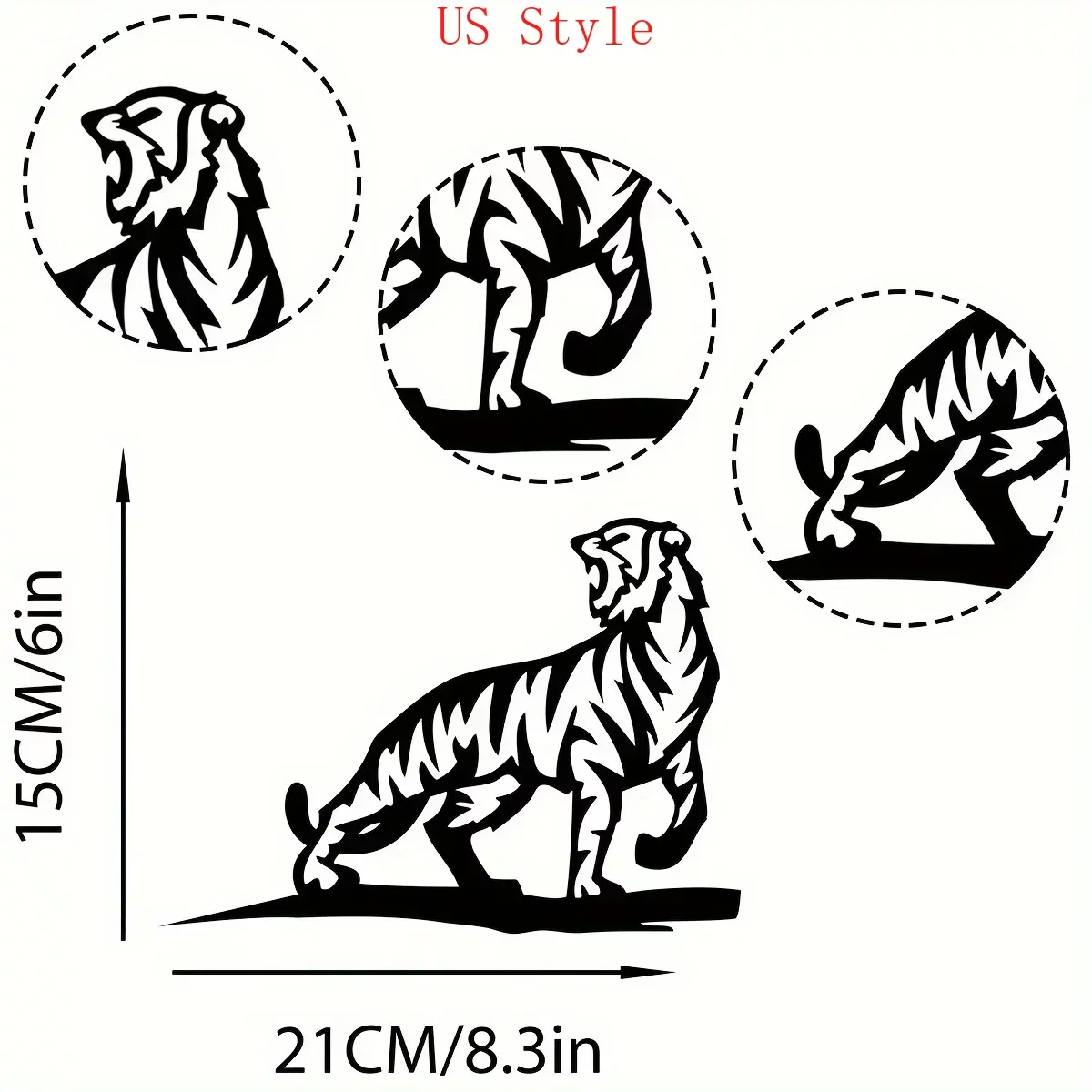 

1 шт., металлический знак силуэта тигра «See Me Roar»