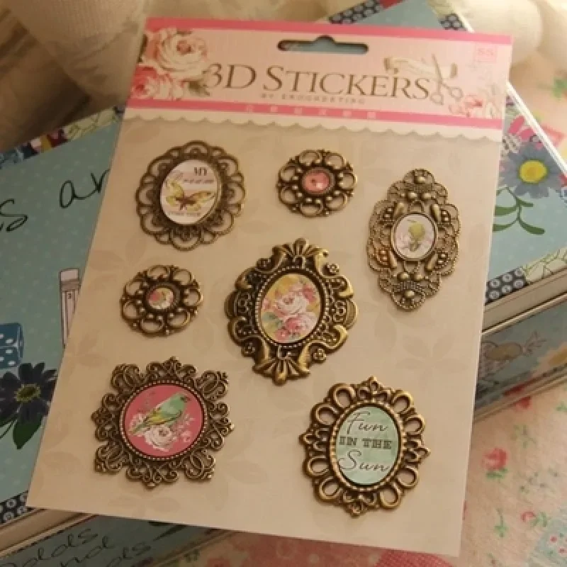 สแครปบุ๊ค DIY 3D สติกเกอร์กรอบโลหะคามิโอผีเสื้อดอกไม้สติกเกอร์แฟ้มอัลบั้มสมุดบันทึกอุปกรณ์งานอดิเรกอัลบั้มตกแต่ง