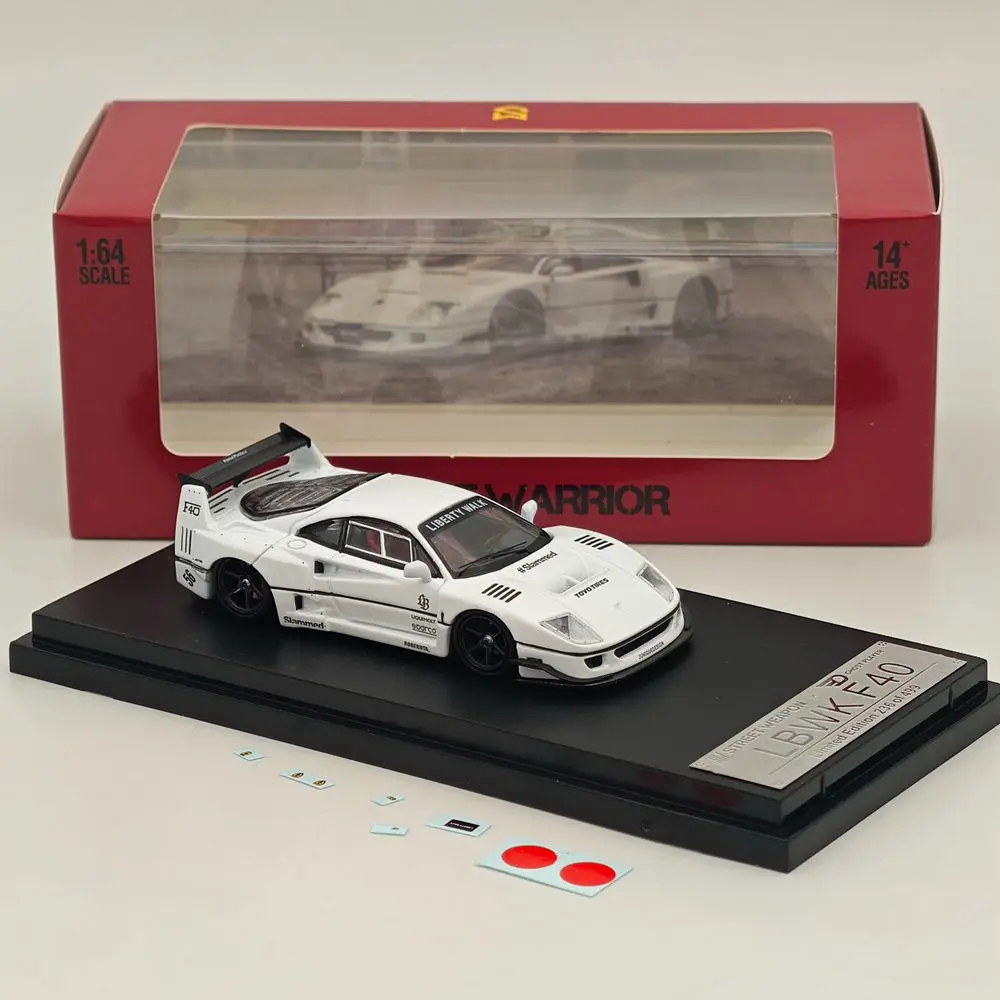 Литая под давлением модель автомобиля LBWK F40, масштаб 1/64, ограниченная серия STREET WARRIOR SW - игрушечный автомобиль из сплава с напуском для дисплея