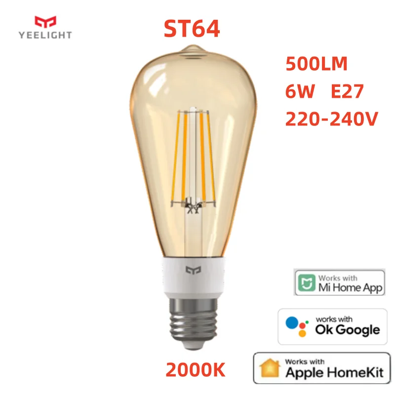 yeelight Smart LED Filament bulb E27 220-240V wifi Smart bulb light APP Control For xiaomi mi home homekit Alexa google