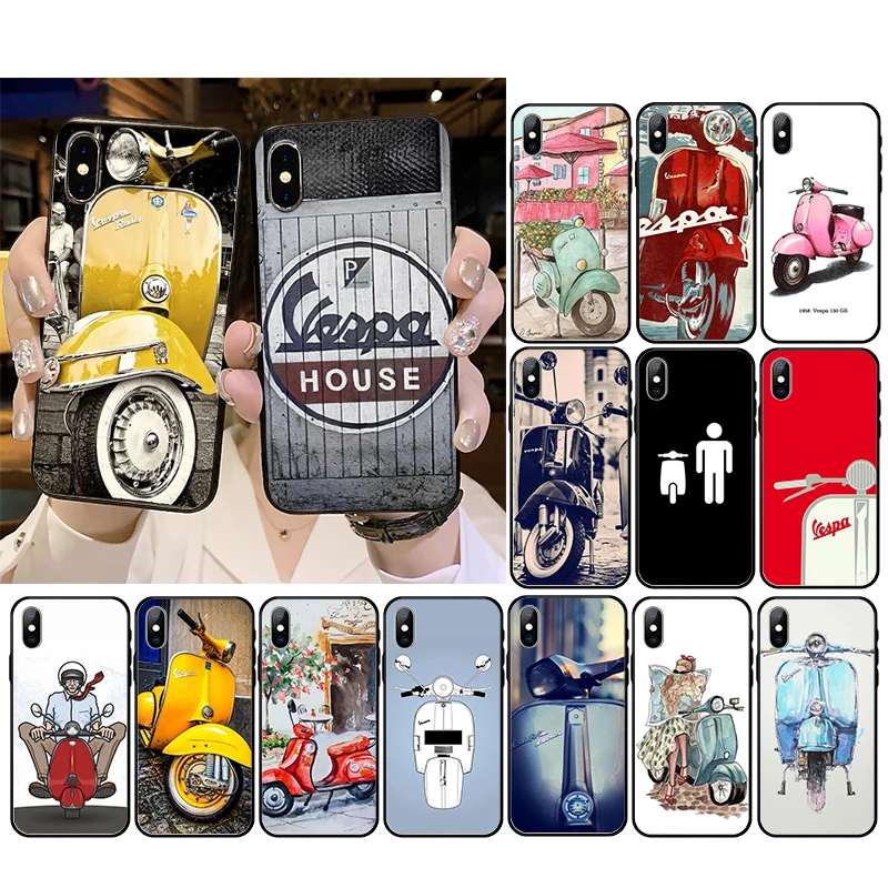 Vespa Scooter  Phone Case For iphone 16 15 14 Pro Max 16 15 14 13 12 Pro 15Plus iphone 11