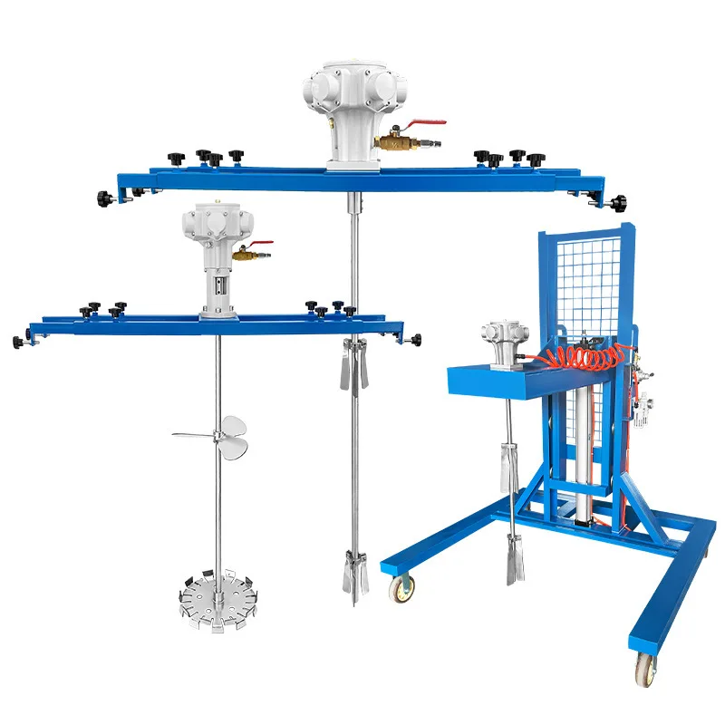 Mezclador neumático horizontal tipo placa para bidones IBC de 1000 litros, mezclador de pintura de grado industrial.