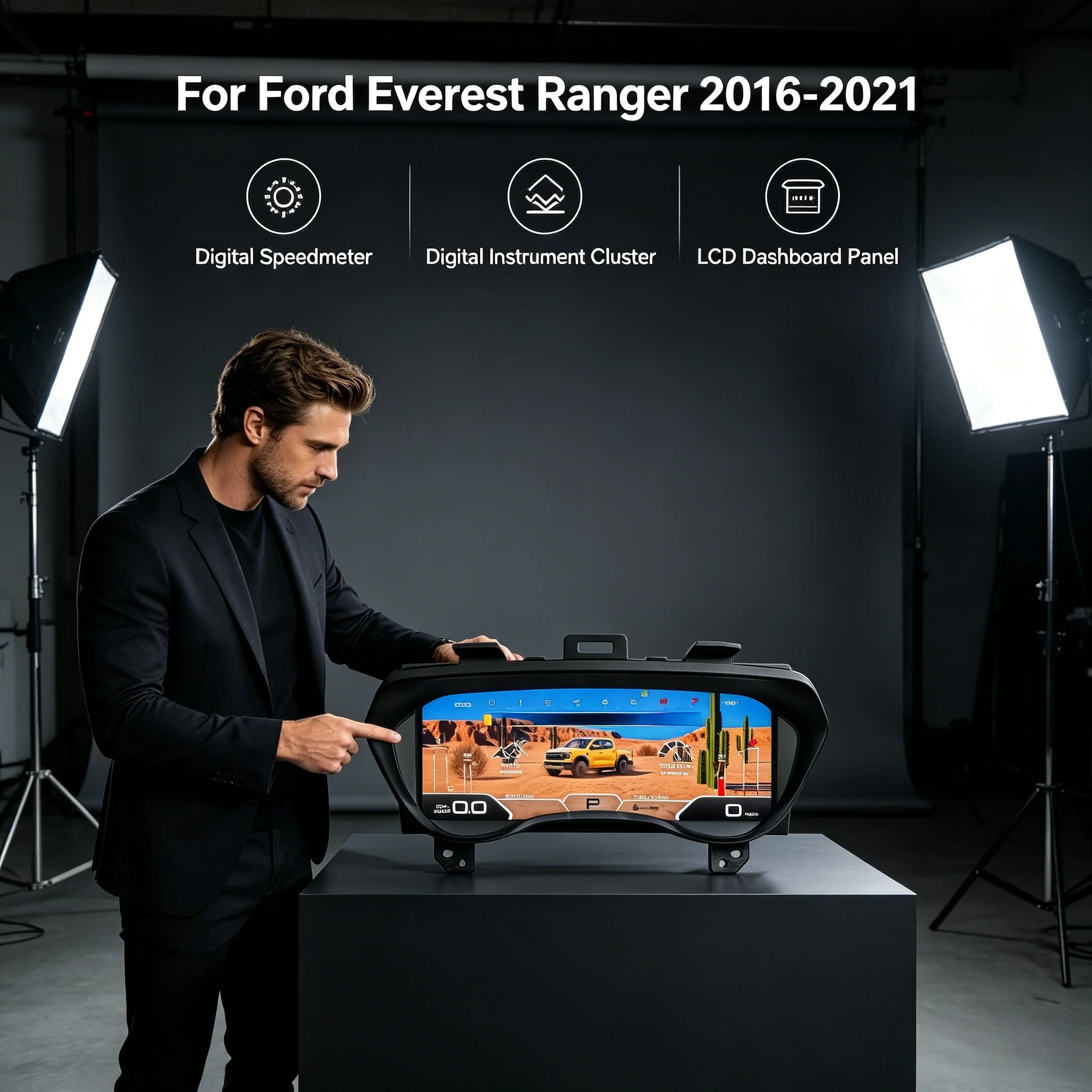 

Car Upgrade LCD Dashboard For Ford Everest Ranger 2016 - 2021 Cockpit Instrument Car Digital Cluster Speedometer Plug and Play