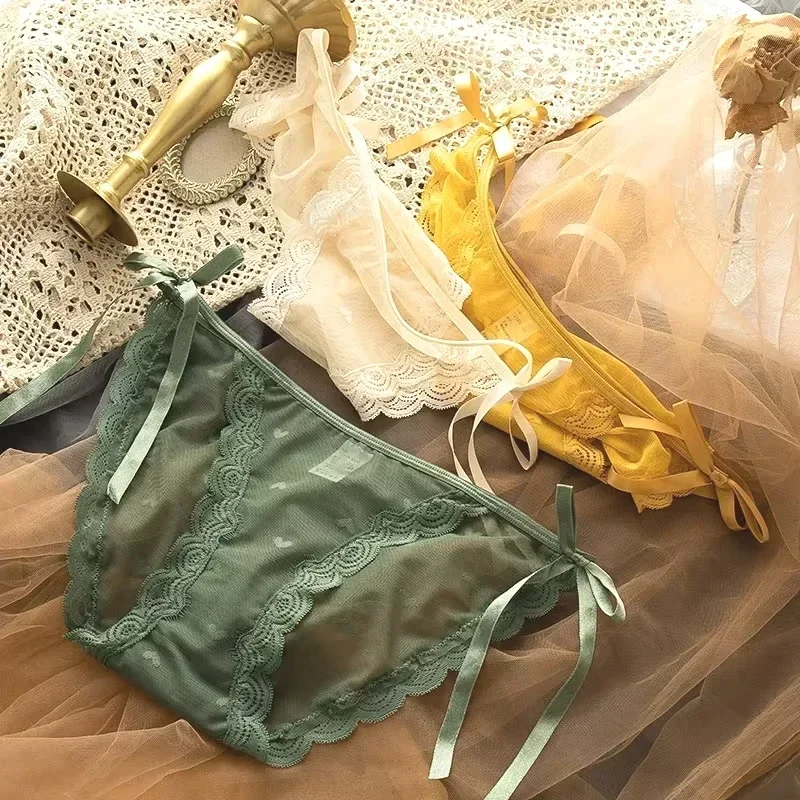 المرأة مقوس دانتيل سراويل الصيف تنفس الجوف خارج الحب القلب الشريط ملخصات امرأة مثير Pantys العشير السروال M L XL