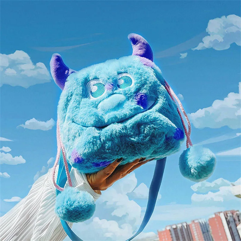 Monsters Inc Monsters University James P. Sullivan Plush Backpack Cartoon Handbag Cosplay Adult Unisex Costumes Accessories