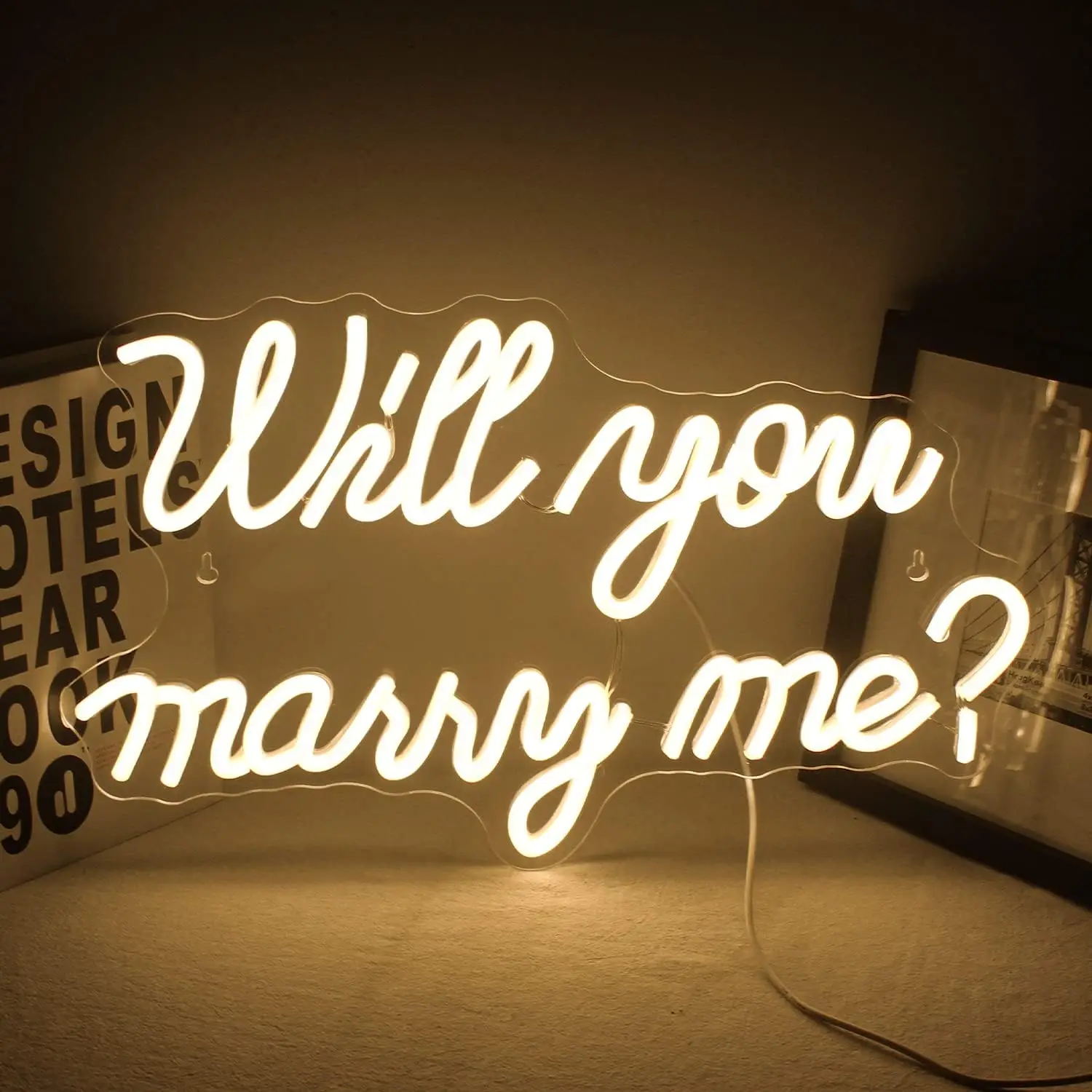 Will You Marry Me Neon Sign, for Wall Decor LED Neon Light Sign Powered By USB for Proposal Wedding Bar Party Valentines Day