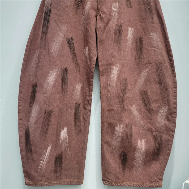 Pantalones vaqueros desgastados Retro americanos Tie-Dye para mujer, pantalones escimitar de Hip-Hop de pierna ancha estilo Wasteland para principios de primavera 2026