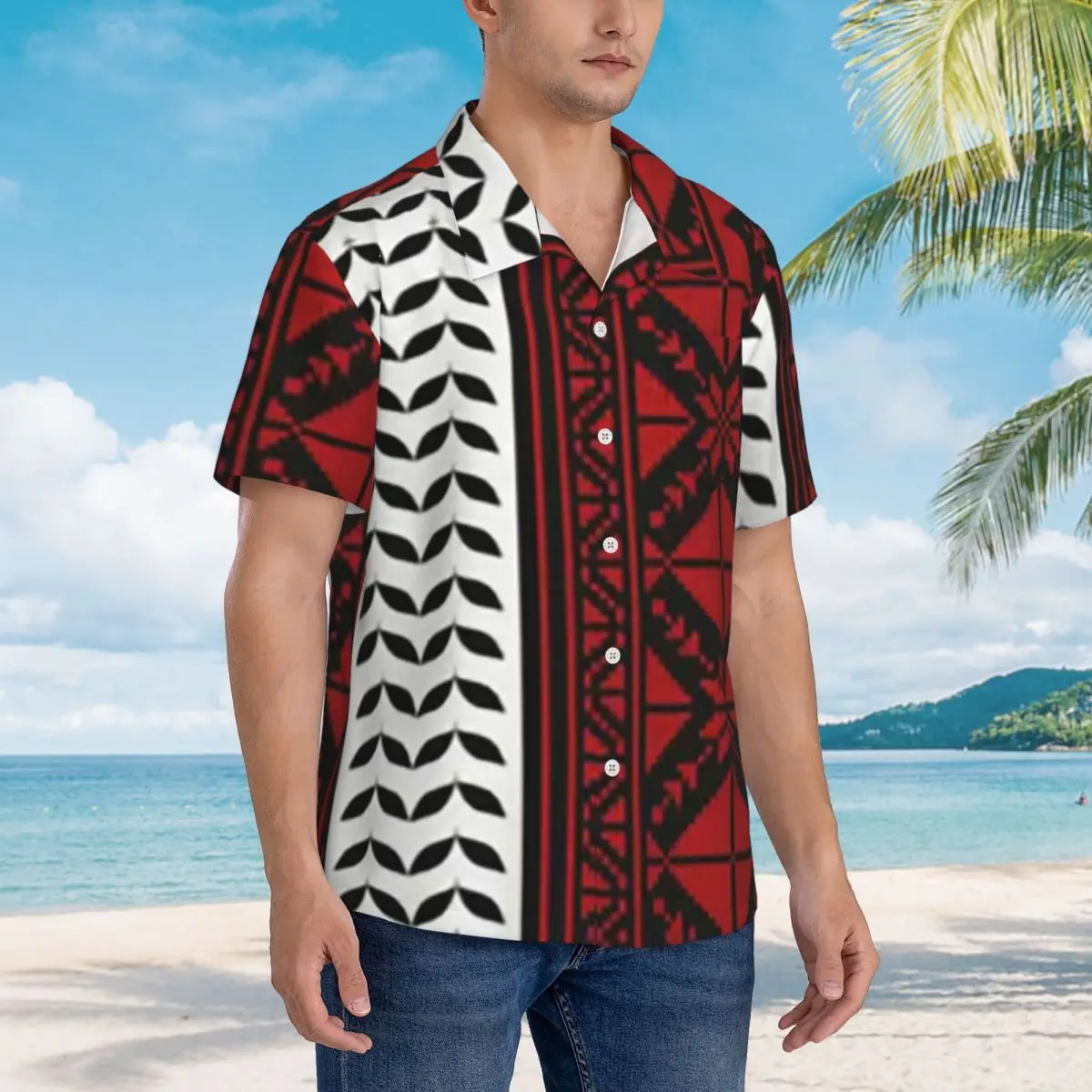 

Арабская народная Куфия Хатта, традиционные гавайские рубашки, модная мужская рубашка с коротким рукавом для лета, пляжа, мужские топы на пуговицах