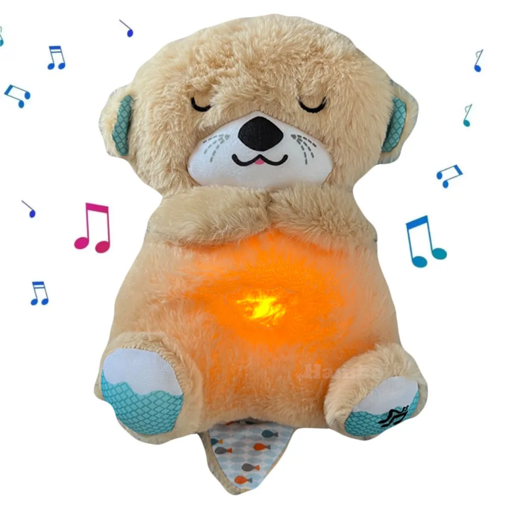 Muñeco de peluche de oso respirador para bebé, juguete relajante, música, compañero de juegos para dormir, con sonido ligero, versión 1,0/2,0/3,0