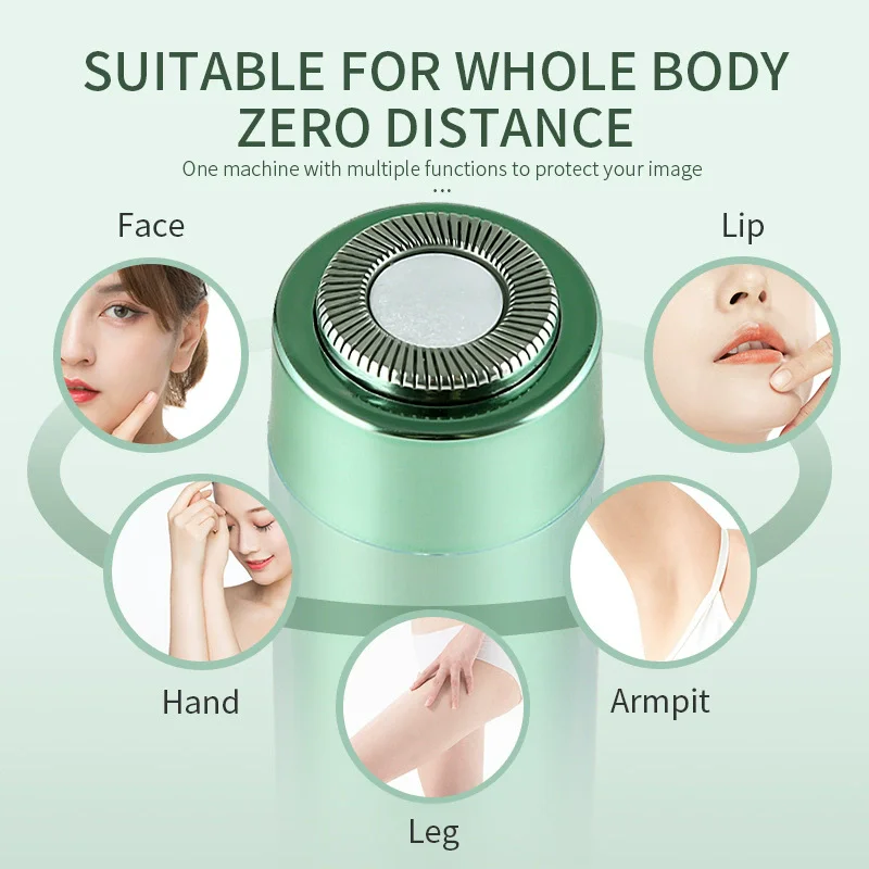 Mini Rotating Disc Battery Powered Electric Epilator Face Leg Arm Underarm Facial Hair Removal Household Car Use Shaver