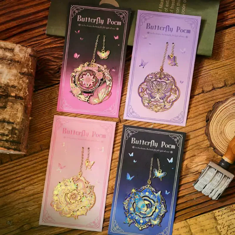 

Красочная бронзовая закладка с цепочкой в форме сердца, солнца, цветочная бабочка, металлическая закладка для чтения, зажим для книг, студенческие школьные канцелярские принадлежности