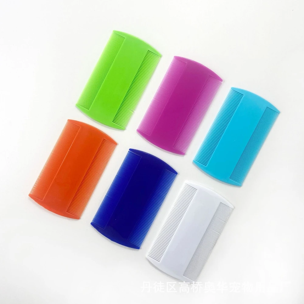 

Двусторонняя головка, расческа для вшей с мелкими зубьями, удаление блох от вшей для детей, собак, кошек, щетка от блох, чистящие средства для шерсти домашних животных