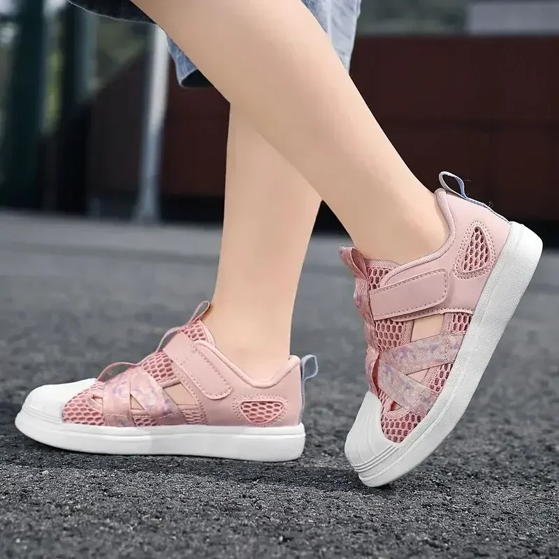 Children Girls Sneakers FLATS Shoes Boys Tennis FOR Little Kids Summer Breathable Mesh Sport and Running Pink Shoes Purple