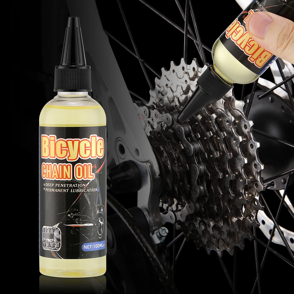 100ML Bicycle Chain Waxy Maintenance Oil Squirt MTB Road Bike Waxy Dry Chain Gear Oil Lube Chain Fork Flywheel Bike Accessories