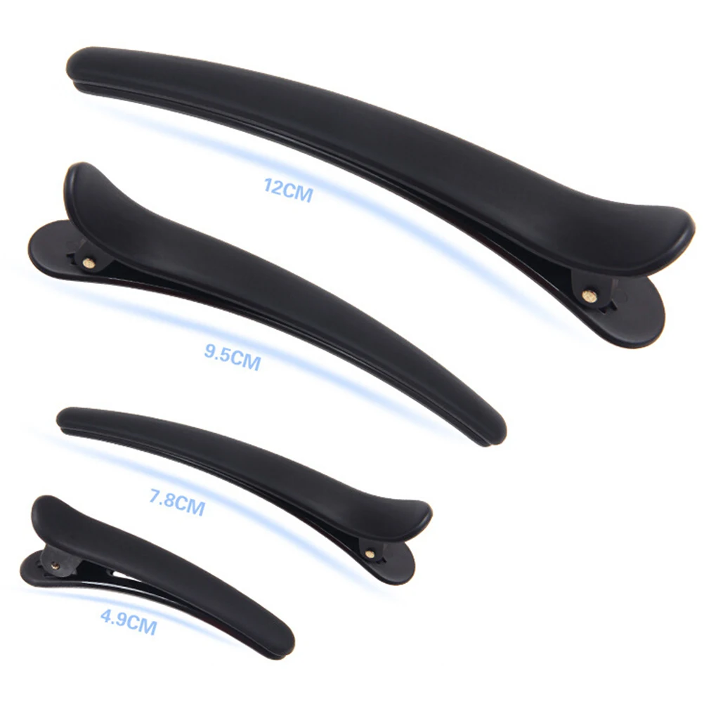 

12pcs Black Hair Clips 4.9 Cm Beak Design Strong Hold For Women Girls Salon Barbershop Hairpins Barrettes Clamps
