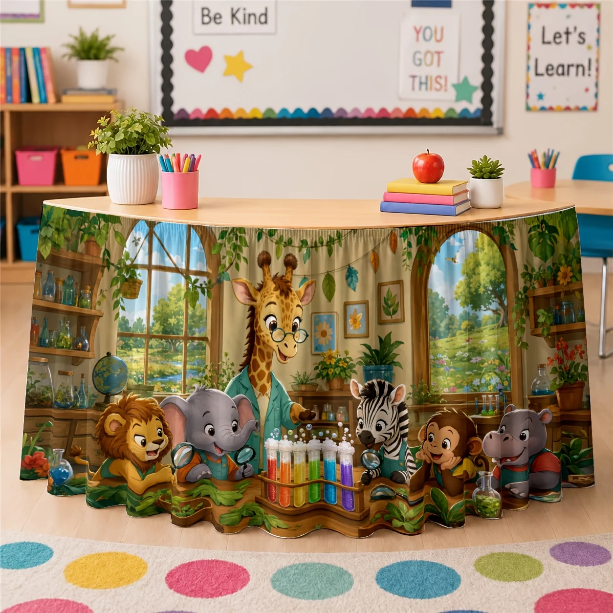Forest Animal Classroom - Illustration Style - Family Activity Venue - Spring - Summer - Place a tablecloth/tablecove - 1 piece