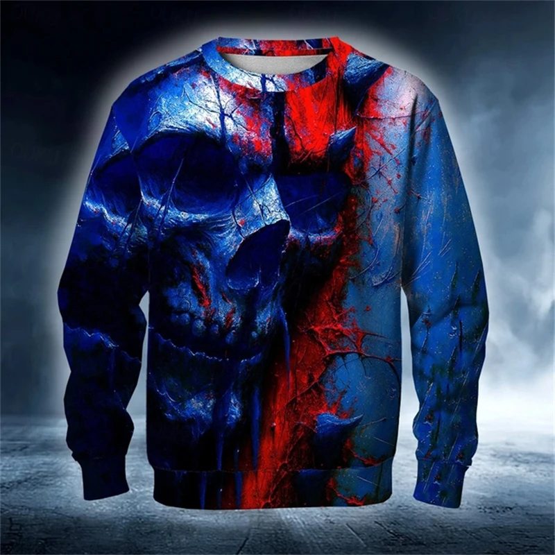 

Men's Sweatshirts 3D Printed Skull Graphic Sweatshirts Autumn Winter New Cool Sportwear Long Sleeved Tops Street Graphic Hoodies