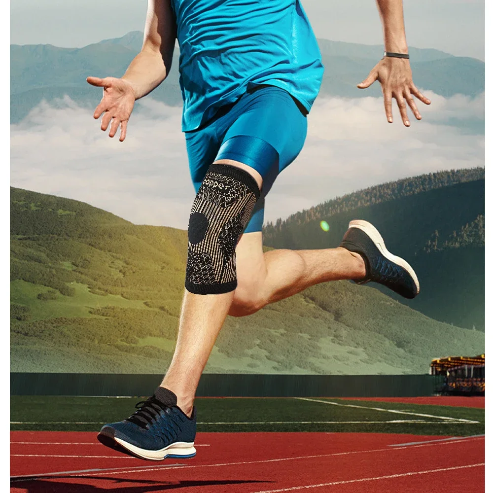 Kupfer-Knies tützen für Frauen und Männer, Kupfer-Kompressions-Knie bandage für Knies ch merzen, Arthritis, Acl, Knies tütze zum Laufen – Detail 3