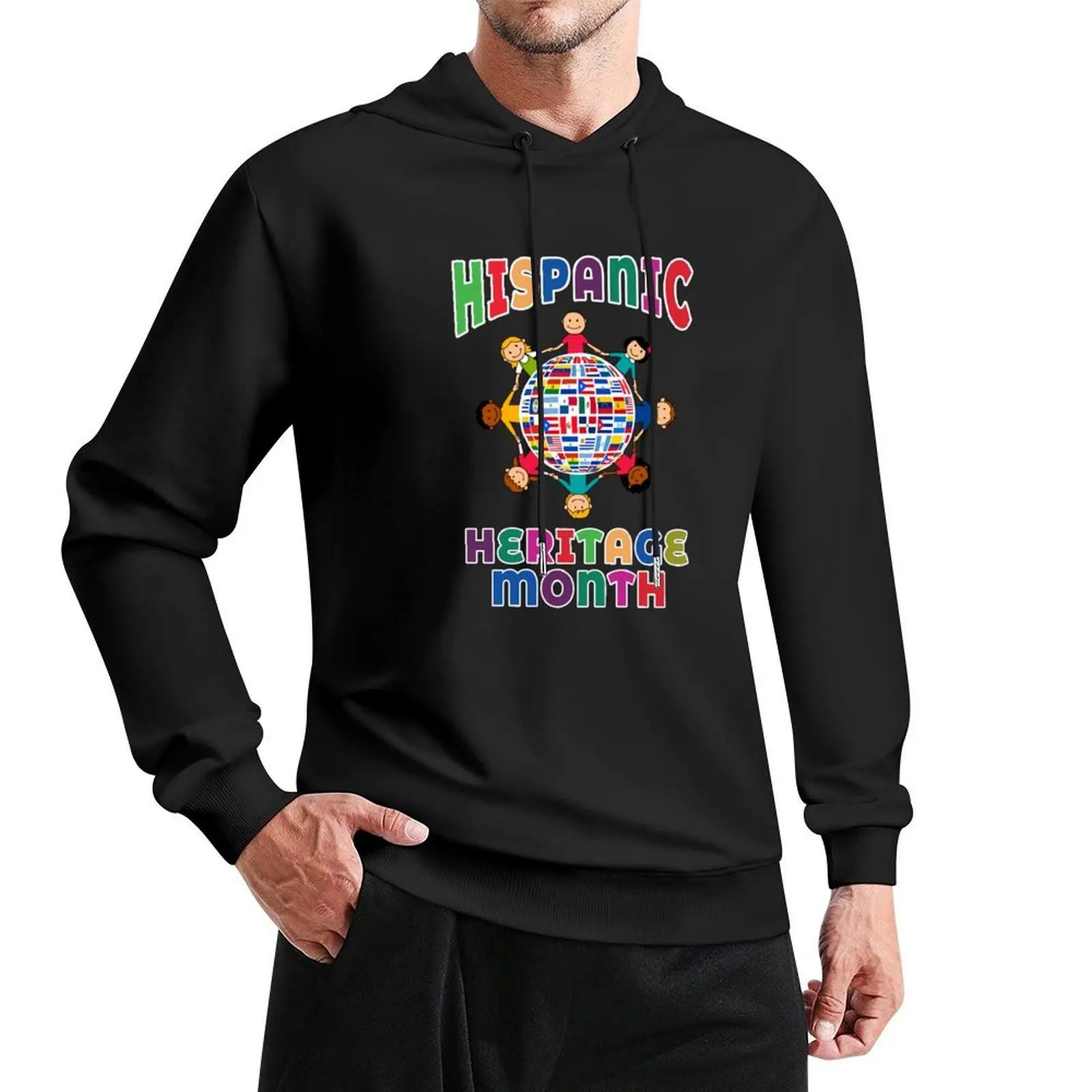 Hispanic Heritage Month for Kids All Countries Flags World Pullover Hoodie anime clothes autumn jacket men graphic hoodies