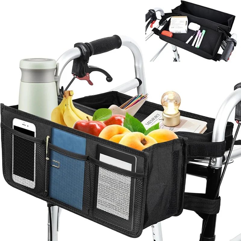 Walker Basket For Folding Walker Foldable Walker Bag, Large Storage Basket For Walker, Walker Accessories For Seniors