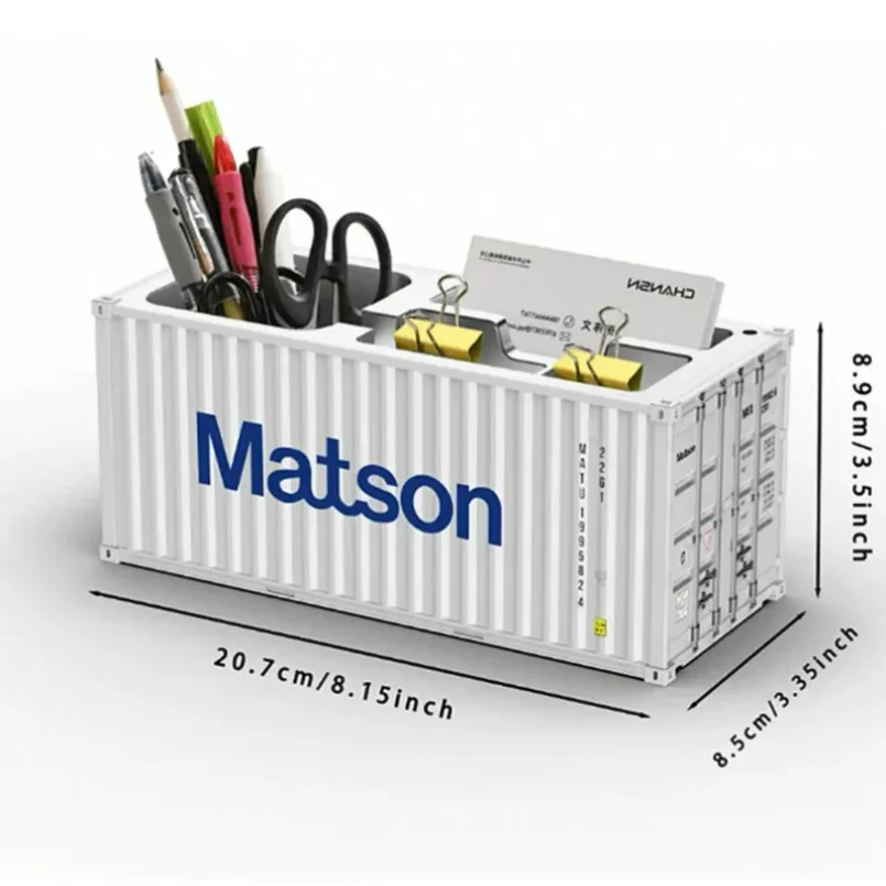 1/20 Scale Simulated Shipping Cargo Container Model Pen Holder Plastic Storage Box New Style Desktop Stationery Organizer view 3