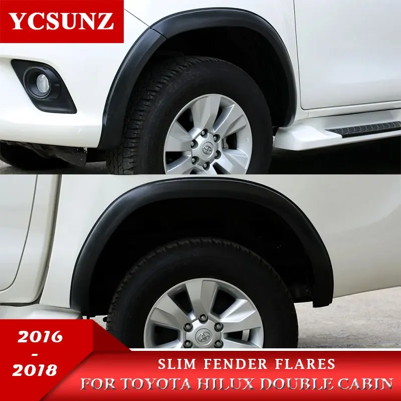 

3 inch OEM Slim Wheel Arches Mudguards For Toyota Hilux Revo 2015 2016 2017 2018 Fender Flares Double Cabin Car Styling