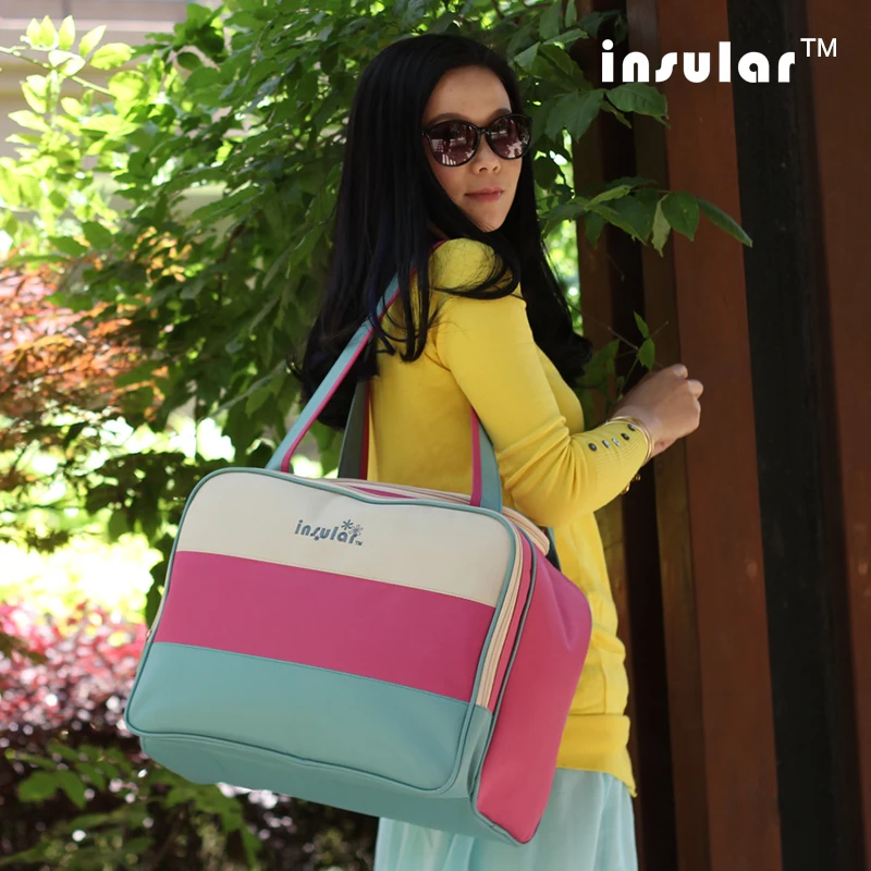 INSULAR Maternity Fashion Single Shoulder Bags Mommy Packets Large Capacity Baby Diaper Bag Waterproof Multi-functional