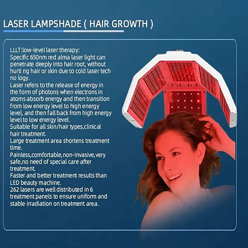 650nm diodo laser lllt terapia tratamento de perda de cabelo 5 em 1 máquina de recrescimento do cabelo couro cabeludo saúde anti-calvo equipamento de salão de beleza