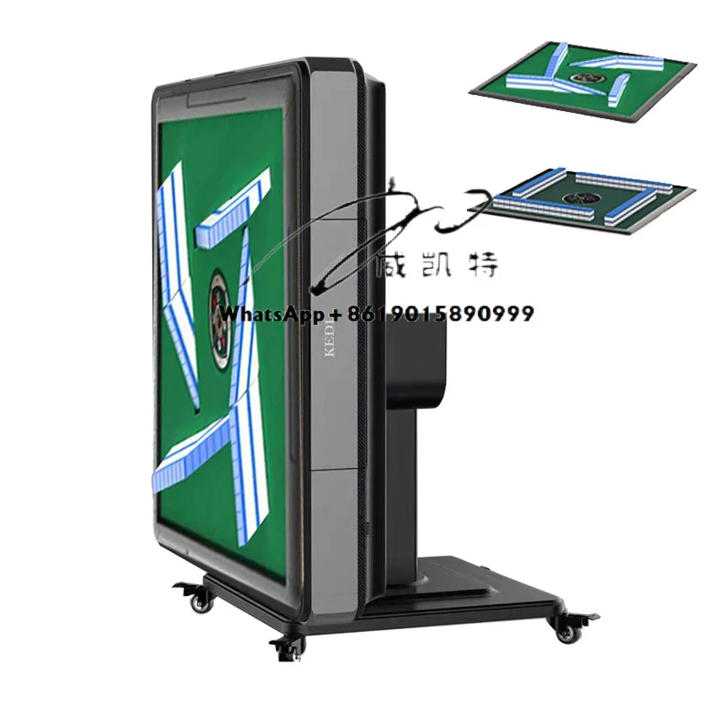 

Wholesale Folding Majhong American Mah Jong Meeting 2 in 1 Foldable Automatic Mahjong Table with Numbered Tiles Wheels Top Cover