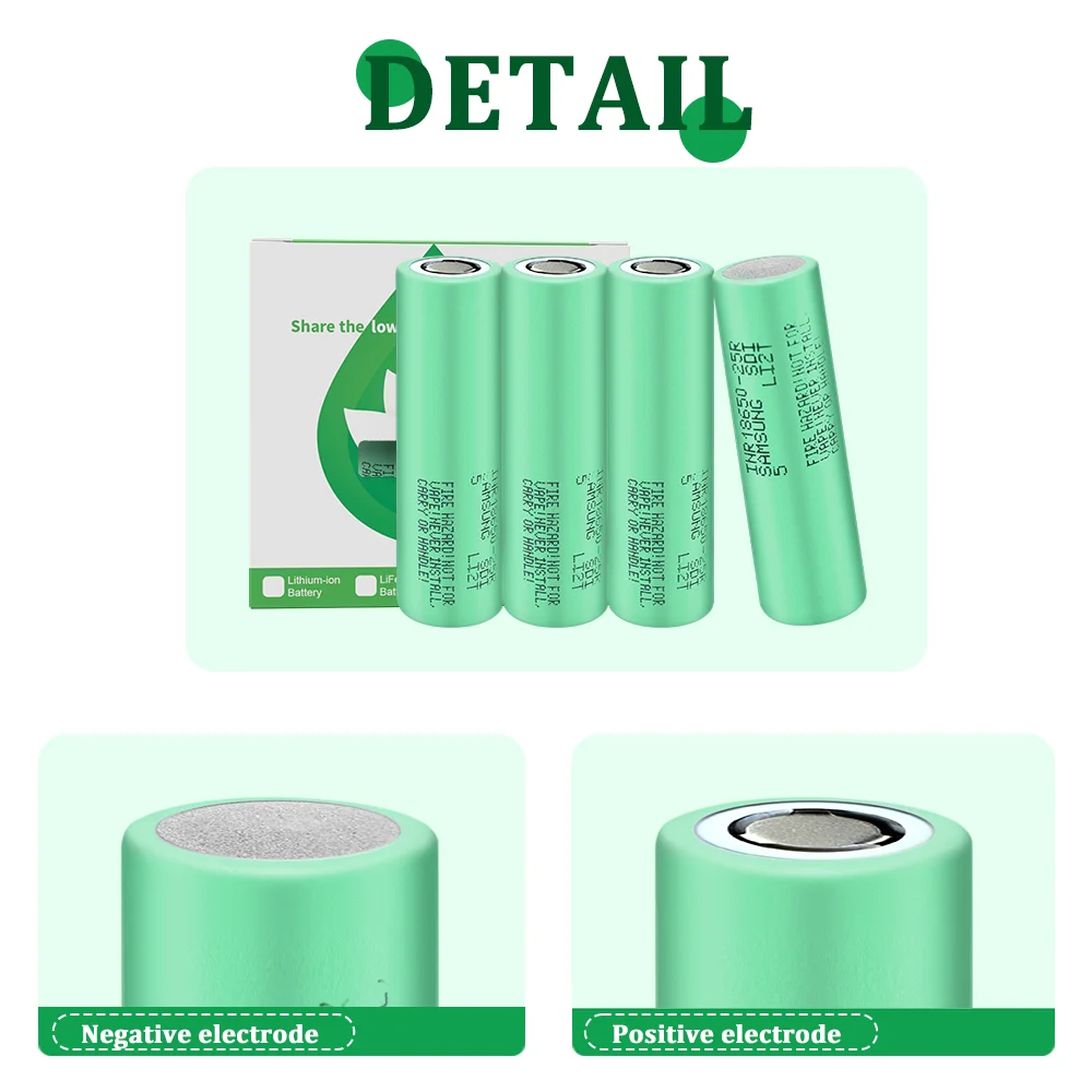 INR18650-25R 18650 2500mAh 3.7V słoneczne baterie litowe 20A płasko zakończony bateria do reflektorów dzwonki wentylator ręczny