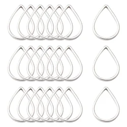 100pcs Brass Linking Rings Teardrop Silver Color Plated about 7mm wide 11mm long 1mm thick