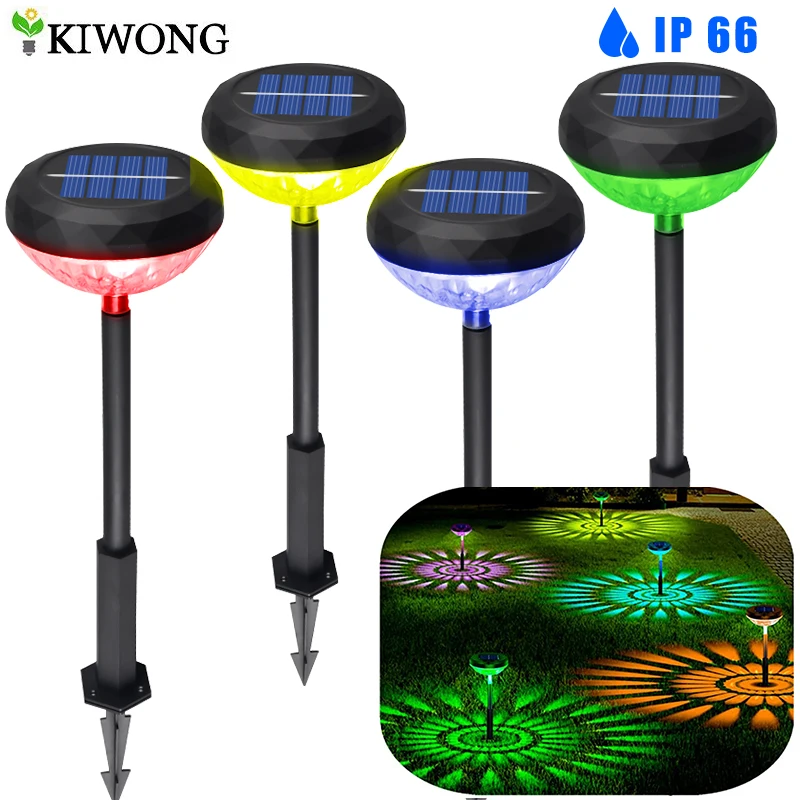 

Ecofriendly Solar Pathway Lights Color Changing/Warm White Outdoor IP66 Waterproof Solar Light For Yard Lawn Landscape Decor
