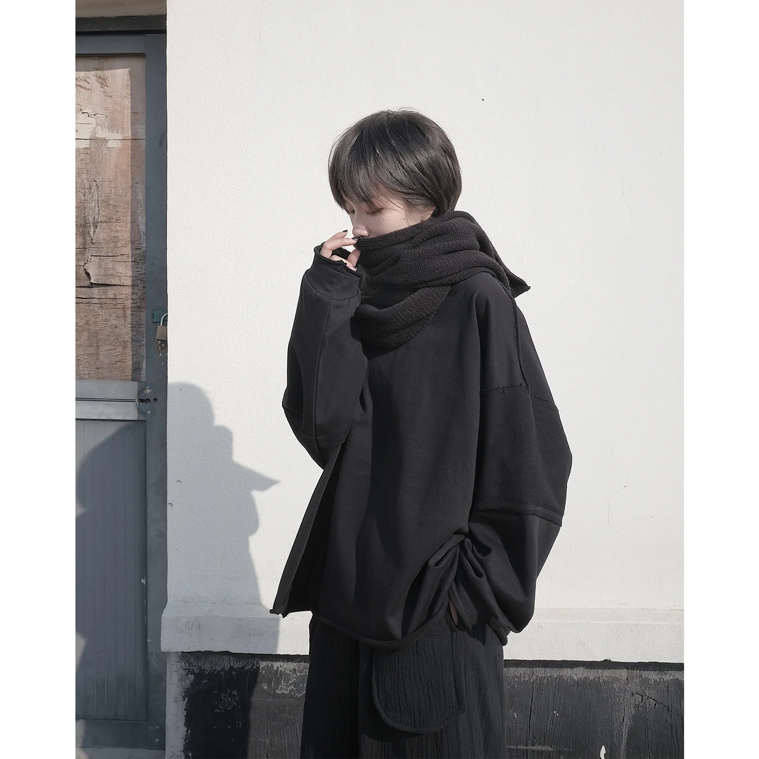 UMI MAO Yamamoto Dark Niche Models Winter Men Women Solid Color Imitation Cashmere Scarf Women Shawl Femme Y2K