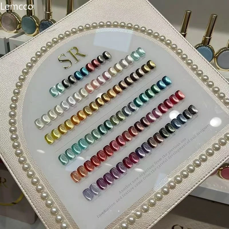 SR High quality 50colors 48/36pcs Moonlight Cat Eye Nail Gel Set With Color Card Nail Salon 2026 Nail Art Non-toxic Magnetic Gel