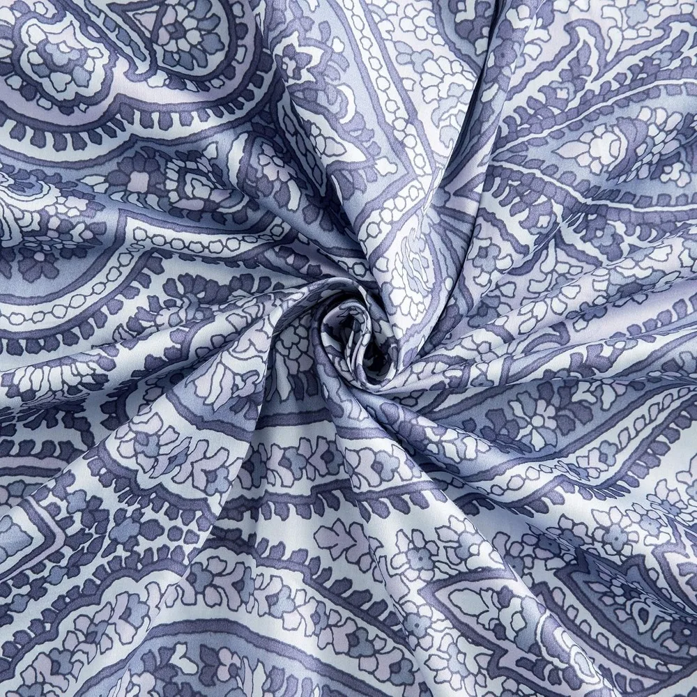 طقم غطاء لحاف مغربي فاخر مكون من 3 قطع على الطراز البوهيمي مع نمط ميدالية بوتيه الدمشقي، عدد 400 خيط مصري #6