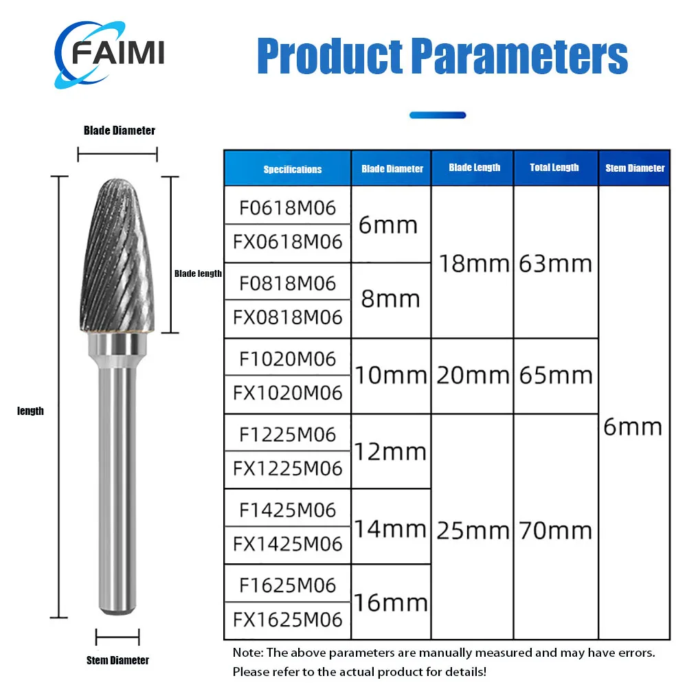 F-type single rotary file and double rotary file torch cutting head metal grinding carving single and double groove H-shaped