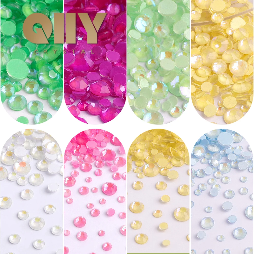 

QIIY Mocha Starry Sky Mix Size SS4-SS20 High Quality Glass Rhinestones Non-hotfix Flatback Stones For DIY Nail Art Accessories