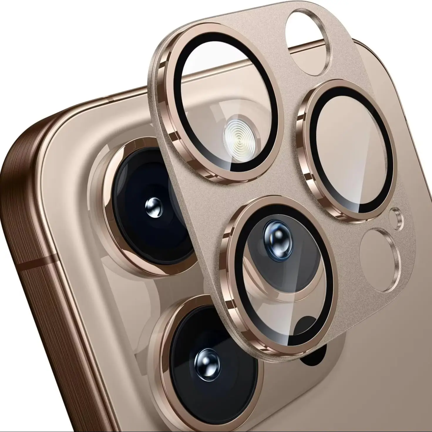 Protection d'objectif d'appareil photo pour iPhone 16 Pro Max 17 Air 15 Plus 14 13 Mini 16Pro – Accessoires de protection de téléphone en verre trempé métallique