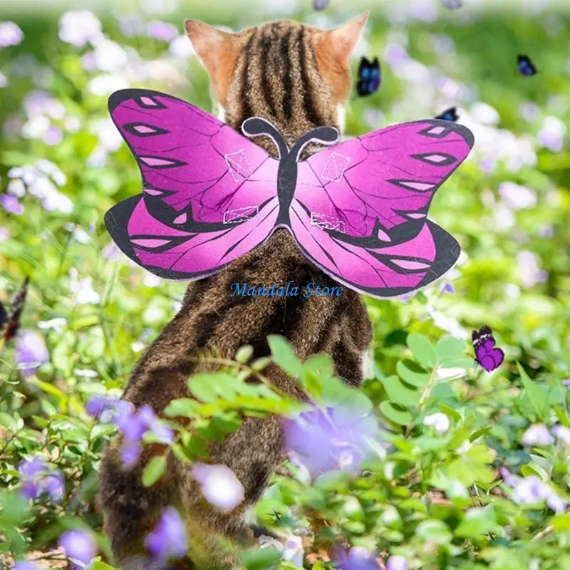 

U2JC Dog Dress Up Beautiful Butterfly Costume Photo Props Pet Cosplay Butterfly