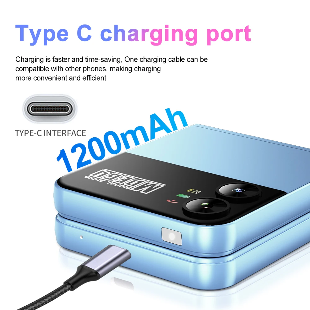 SERVO Flilo4 Mobile Phone 4 SIM Standby Speed Dial Magic Voice Blacklist Flashlight FM Radio 2.6"Display Flip Cellphones Type-C